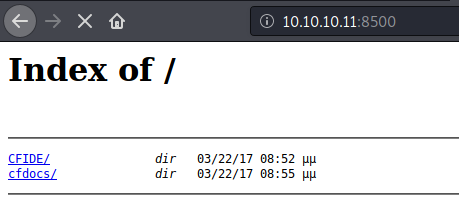 Index of port 8500