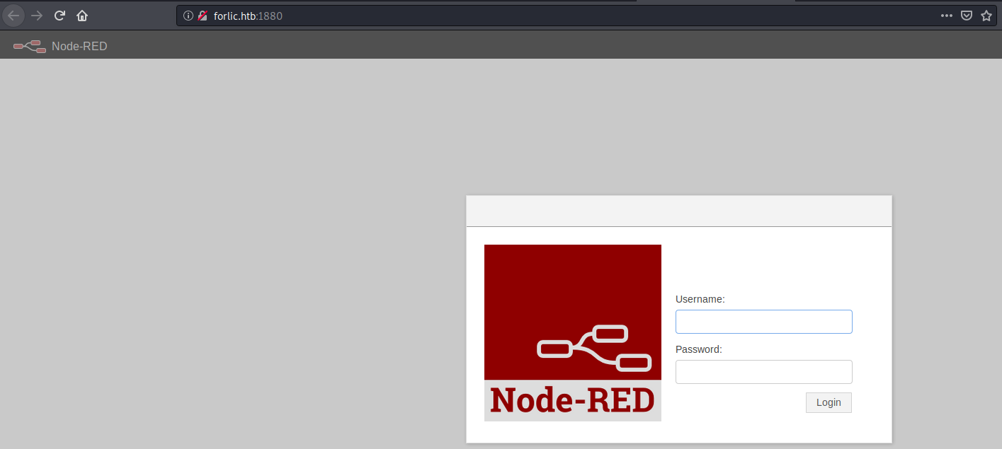 Nod Red login page